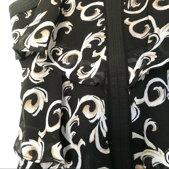 White House Black Market Black Scroll Tiered Top - Picture 16 of 16